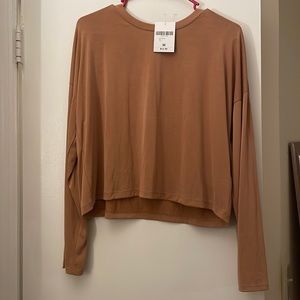 Long sleeve tan top by forever 21